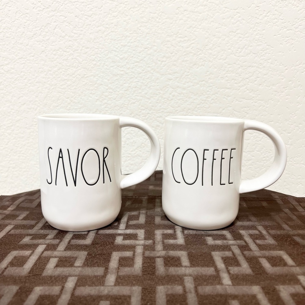 Rae Dunn mug set SAVOR mug and COFFEE mug